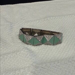 Lia Sophia Silver and Green Triangle Bracelet